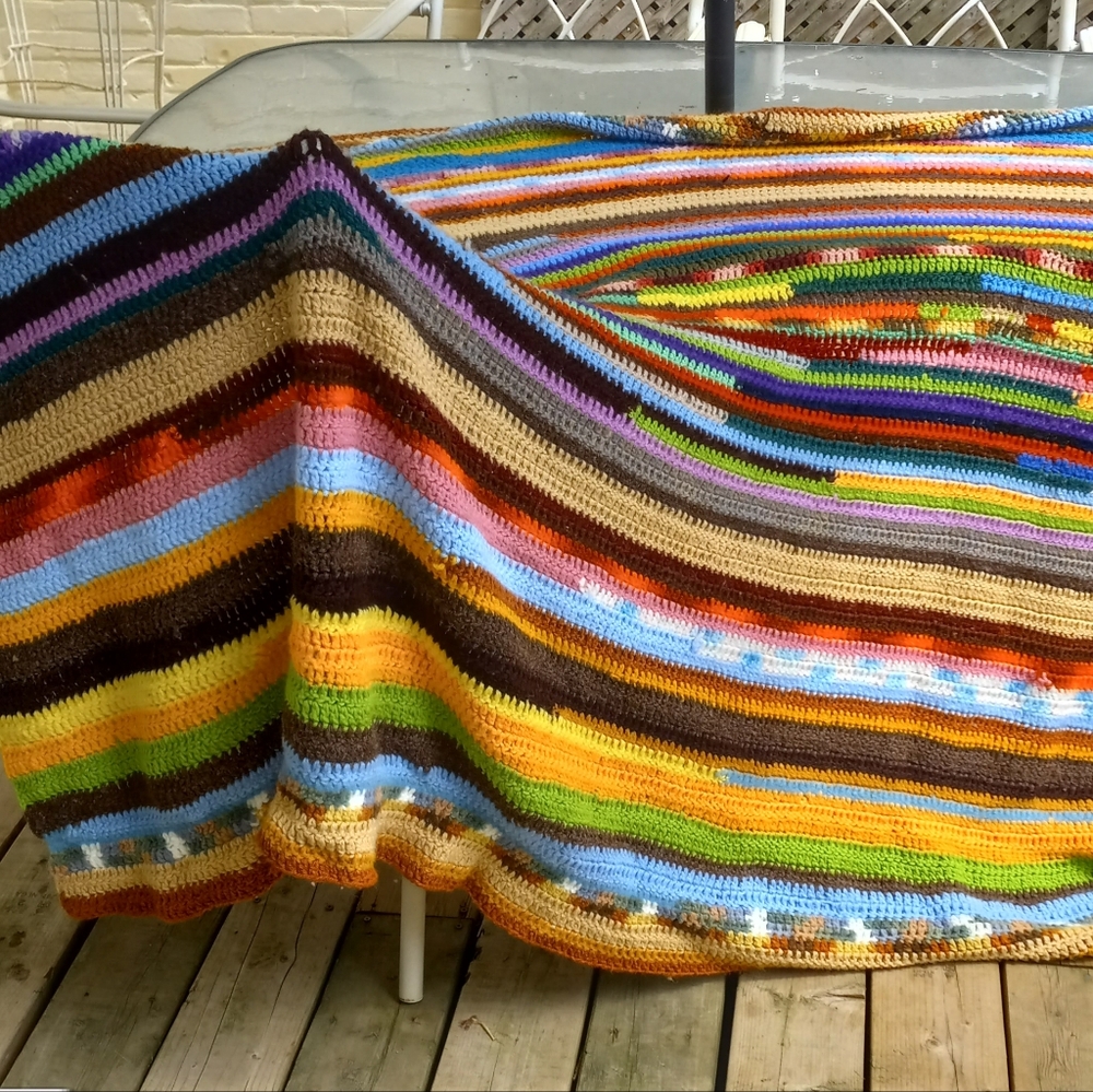 Colorful Striped Crochet Blanket - Picture 6 of 6